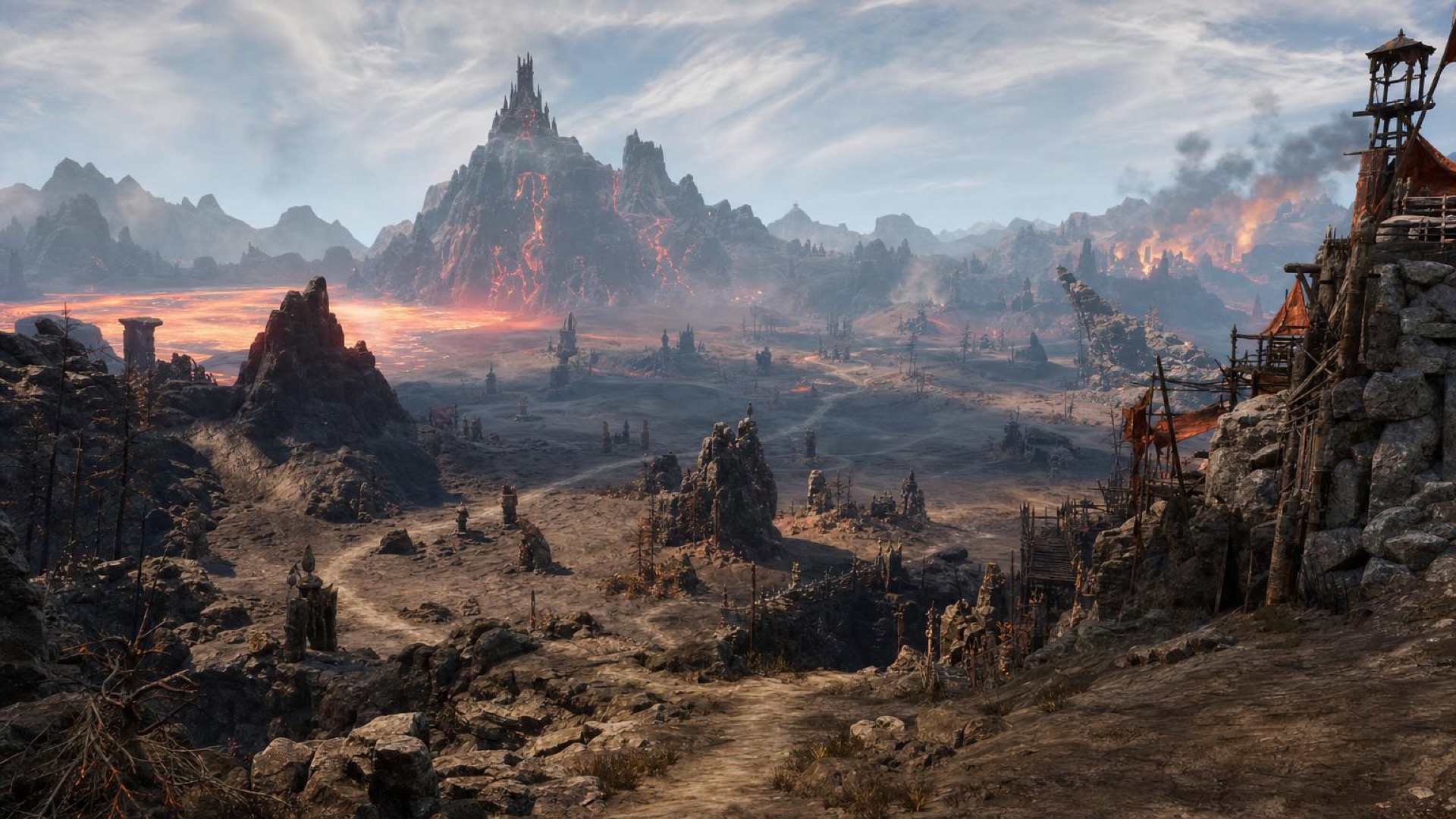 The Emberwaste burns on the horizon